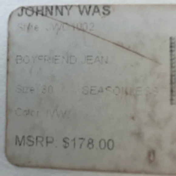 Johnny Was The Tomboy Mid Rise Jeans Blue Size 30 NWT